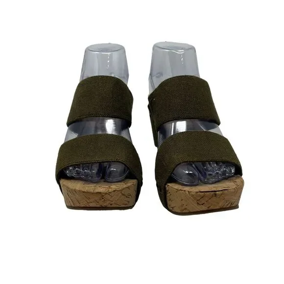 Lucky Brand Magnolia Double Strap Cork Wedge Platform Sandals US 6 - Picture 2 of 10